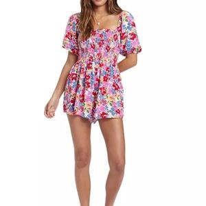 ROXY Shorts Romper “Barefoot Babe” Floral print Size XS (roomy) NWT